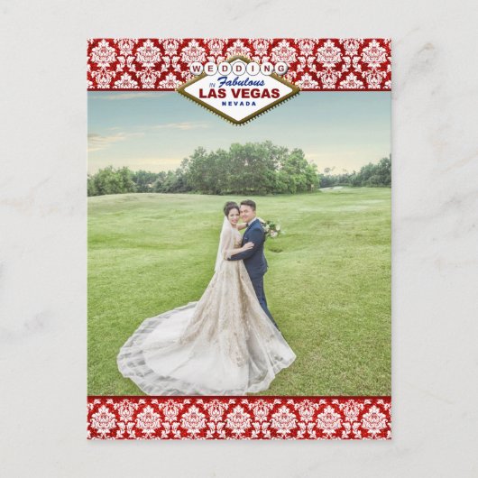 Carte Postale Faire-part La collection de mariages The Glitter Damask Las V (Devant)