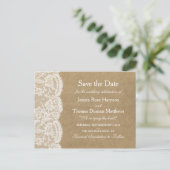 Carte Postale Faire-part La Collection Mariage Kraft & Lace Enregistrer La  (Debout devant)