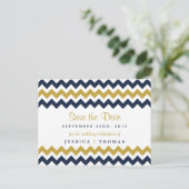 Carte Postale Faire-part La collection Mariage moderne Chevron - Marine & G (Debout devant)