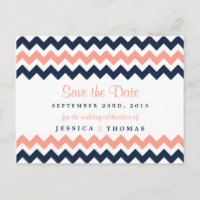La collection Mariage moderne Chevron - Rose & Nav