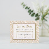 Carte Postale Faire-part La collection Mariage moderne de Paisley - Brown (Debout devant)