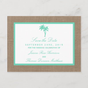 Carte Postale Faire-part La collection Tropical Palm Tree Beach Wedding