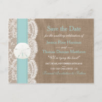La Collection Turquoise Sand Dollar Save The Date