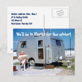 Carte Postale Faire-part La Floride pour l'adresse drôle de remorque (Devant / Derrière)