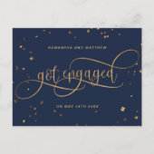 Carte Postale Faire-part La Marine et l'Or, engagés Confetti, Fiançailles (Devant)