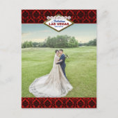 Carte Postale Faire-part La Parties scintillant Damask Las Vegas Mariage Co (Devant)