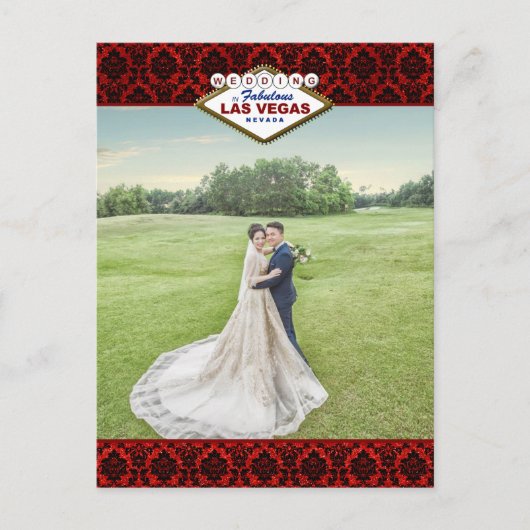 Carte Postale Faire-part La Parties scintillant Damask Las Vegas Mariage Co (Devant)