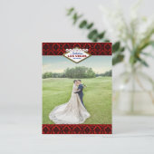 Carte Postale Faire-part La Parties scintillant Damask Las Vegas Mariage Co (Debout devant)