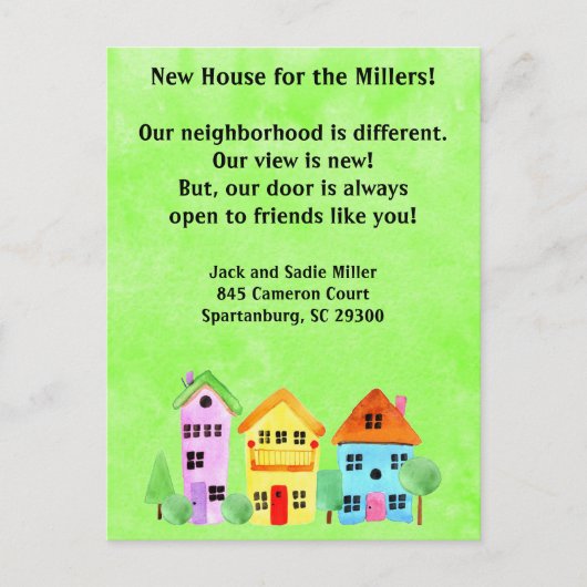 Carte Postale Faire-part La plus mignonne maison du quartier Nouvelle adres (Devant)