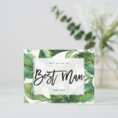 Carte Postale Faire-part la verdure tropicale, tu seras mon meilleur homme (Debout devant)