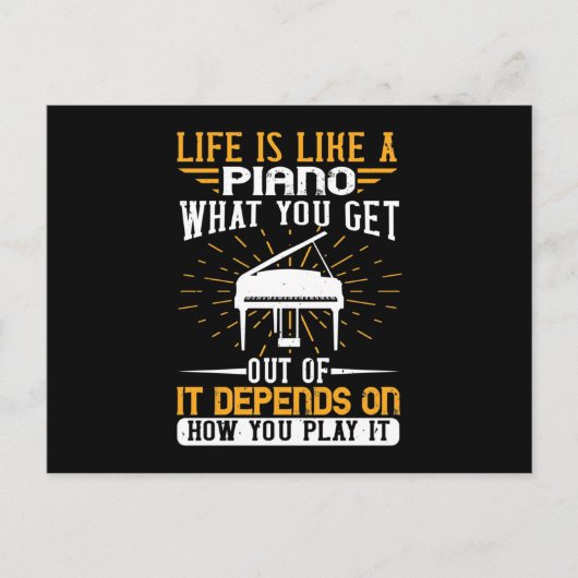 Carte Postale Faire-part La Vie Est Comme Un Piano (Devant)