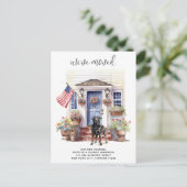 Carte Postale Faire-part Labrador Noir Patriotique Personnalisé Chien en Dé (Debout devant)