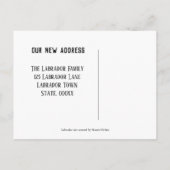 Carte Postale Faire-part Labrador Retrievers en canoë Nouvelle Adresse (Dos)