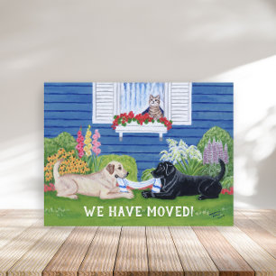 Carte Postale Faire-part Labradors in the Garden Nouvelle adresse
