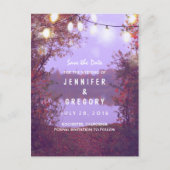 Carte Postale Faire-part Lac romantique et guirlande lumineuse, save the da (Devant)