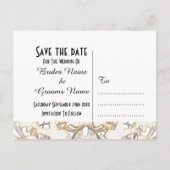 Carte Postale Faire-part Lace noire et blanche filigree enregistrer la date (Dos)