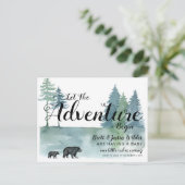 Carte Postale Faire-part Laisser Aventure Commencer L'Aquarelle Ours Grosse (Debout devant)