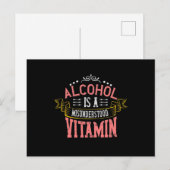 Carte Postale Faire-part L'alcool est une vitamine mal comprise (Devant / Derrière)