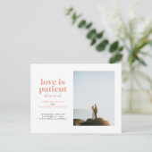 Carte Postale Faire-part L'amour brouillé est patient, mais nous ne sommes (Debout devant)