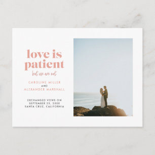 Carte Postale Faire-part L'amour brouillon est patient, mais nous ne sommes