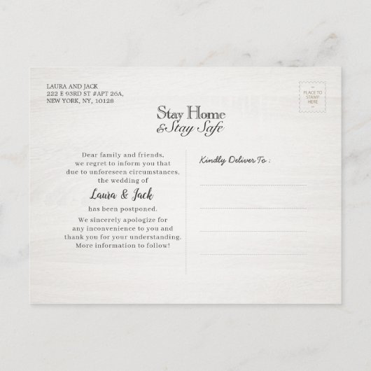 Carte Postale Faire-part L'amour du mariage postponement est le tournesol p (Dos)