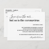 Carte Postale Faire-part L'amour est dans l'air Report de mariage Covid19 (Devant / Derrière)