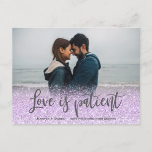 Carte Postale Faire-part L'amour est le Mariage différé du script du patien