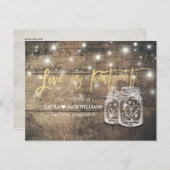 Carte Postale Faire-part L'amour est le Mariage patient Postponement Mason  (Devant / Derrière)