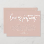 Carte Postale Faire-part L'Amour Est Le Report Mariage Patient (Devant / Derrière)