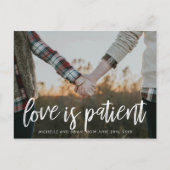 Carte Postale Faire-part L'amour est Patient Changer la Date du Mariage (Devant)