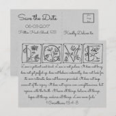 Carte Postale Faire-part L'amour est Patient-Doux-Ne Déçoit Jamais~Écriture (Devant / Derrière)