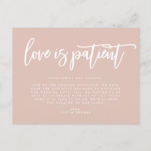 Carte Postale Faire-part L'amour est patient Report de mariage
