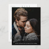 Carte Postale Faire-part L'amour mariage est le patient reporté Photo simpl (Devant / Derrière)