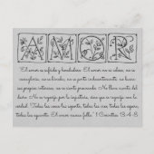 Carte Postale Faire-part L'amour ne manque jamais~Espagnol~Mariage~Date de (Devant)