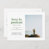 Carte Postale Faire-part L'amour vert est patient mais nous ne sommes pas d (Devant / Derrière)