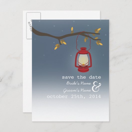 Carte Postale Faire-part Lampe à huile Soirée Extérieure Automne Enregistre (Devant / Derrière)