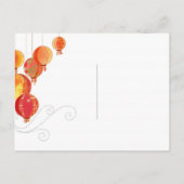 Carte Postale Faire-part Lampions en papier rouge Mariage violet Enregistre (Dos)