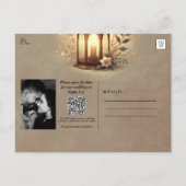 Carte Postale Faire-part Lanterne Bronze Clair Romantique Rustique Sauvegar (Dos)