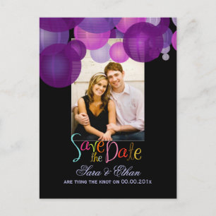 Carte Postale Faire-part Lanternes de PixDezines pour annoncer la date de v