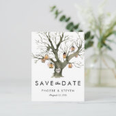 Carte Postale Faire-part Lanternes en chêne rustique pour mariage, Save the (Debout devant)