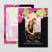 Carte Postale Faire-part Lanternes PixDezines pour annoncer la date de mari (Devant / Derrière)