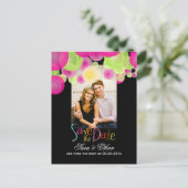 Carte Postale Faire-part Lanternes PixDezines pour annoncer la date de mari (Debout devant)