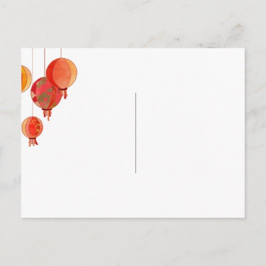 Carte Postale Faire-part Lanternes Suspendues Modernes Mariage Économisez l (Dos)