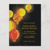 Carte Postale Faire-part Lanternes Suspendues Modernes Mariage Économisez l (Devant)