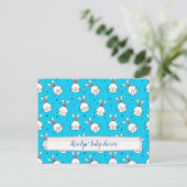 Carte Postale Faire-part lapin bleu (Debout devant)