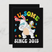 Carte Postale Faire-part Lapin de Pâques drôle Dabbing Sensibilisation à l' (Devant / Derrière)