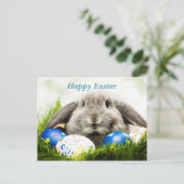 Carte Postale Faire-part Lapin de Pâques heureux (Debout devant)