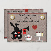 Carte Postale Faire-part Lapin de Wonderland Sauver la Date Baby Shower (Devant / Derrière)