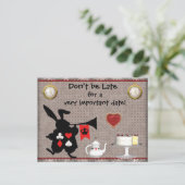 Carte Postale Faire-part Lapin de Wonderland Sauver la Date Baby Shower (Debout devant)