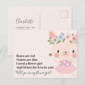 Carte Postale Faire-part Lapin Mignon Fiançailles Demoiselle d'Honneur Mari (Devant / Derrière)